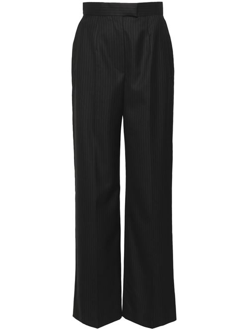 Pantaloni in lana blu notte motivo gessato Alexander McQueen | 798477QJAEI4100